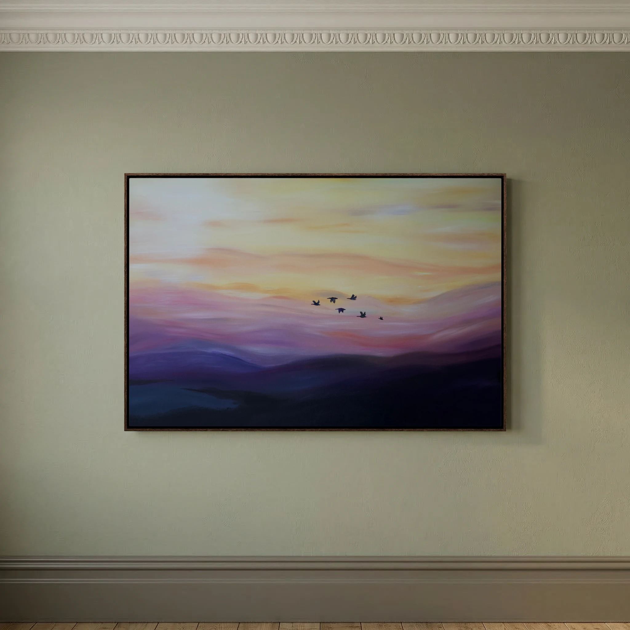 Flight into Dusk – Coastal Seabird & Ocean Landscape Fine Art Print