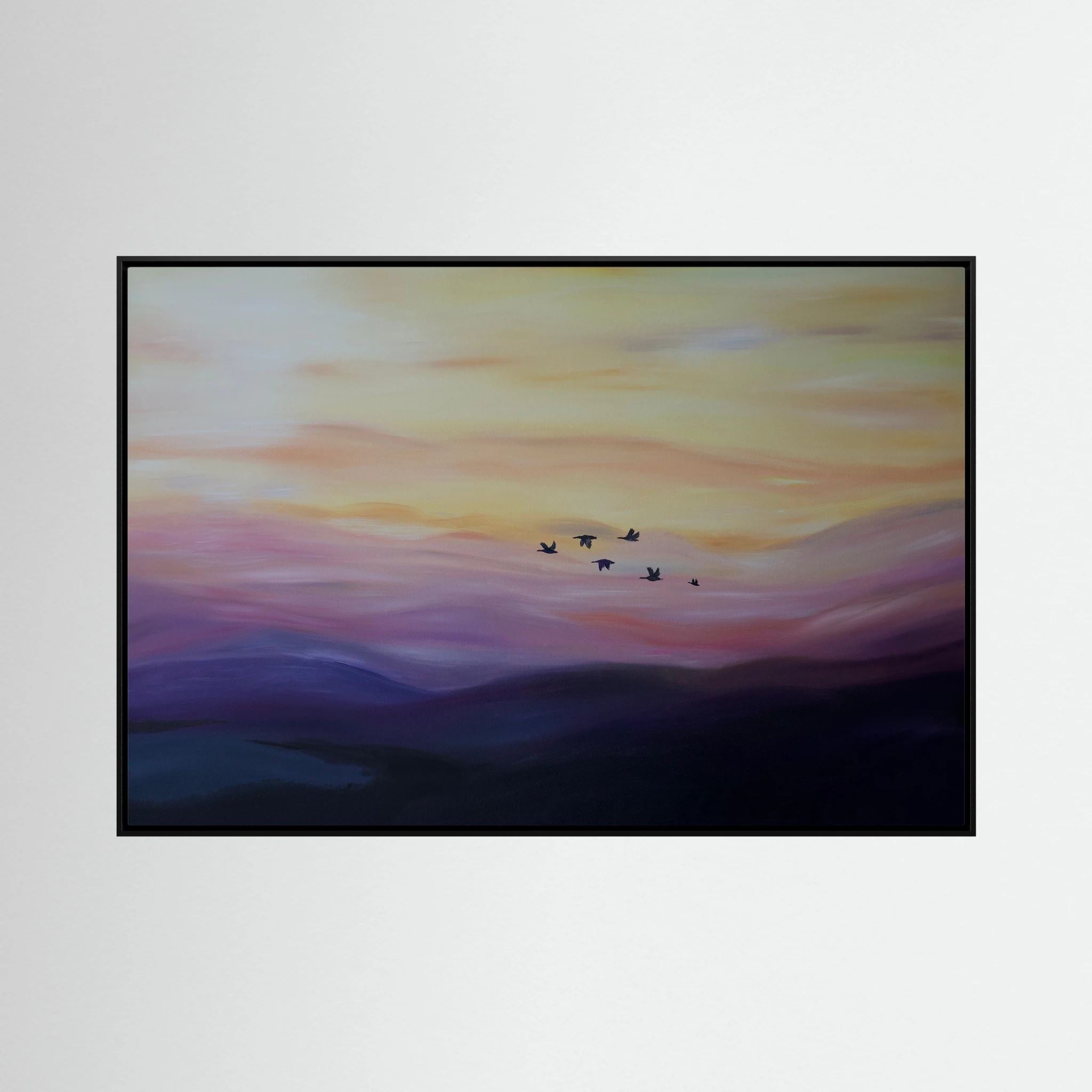 Flight into Dusk – Coastal Seabird & Ocean Landscape Fine Art Print