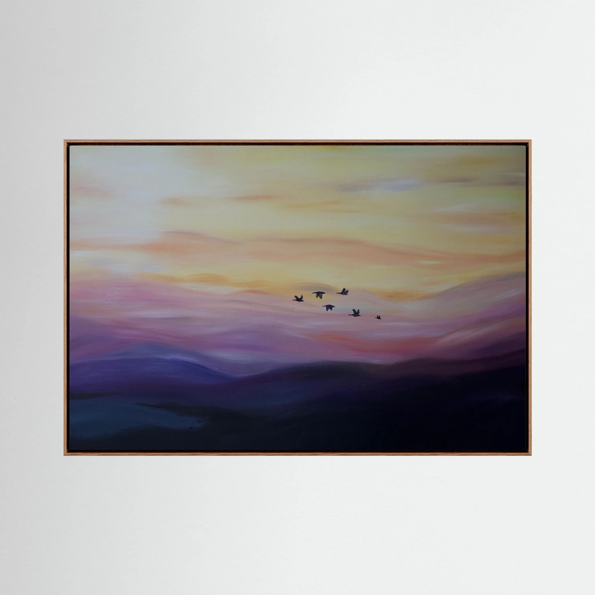 Flight into Dusk – Coastal Seabird & Ocean Landscape Fine Art Print