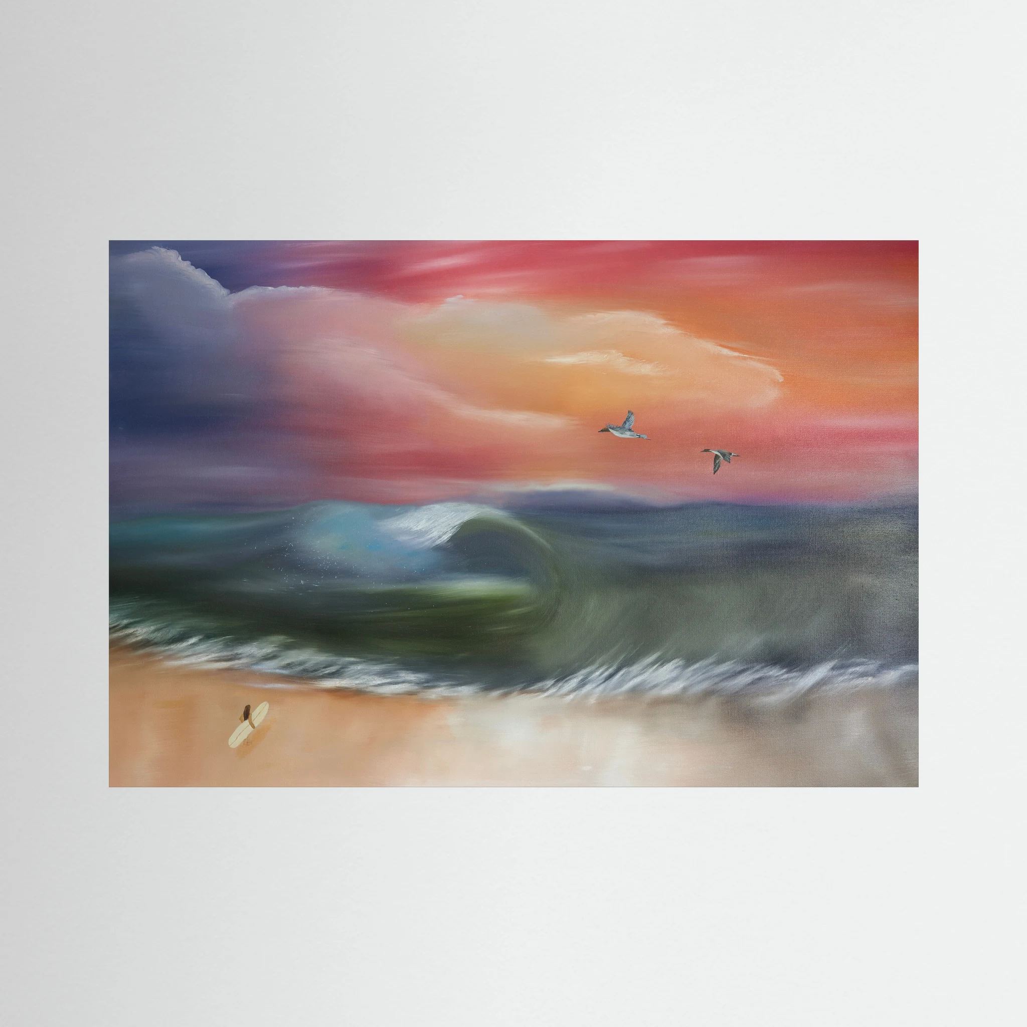Rising Tides, Soaring Hearts – Coastal Seabird & Ocean Landscape Fine Art Print