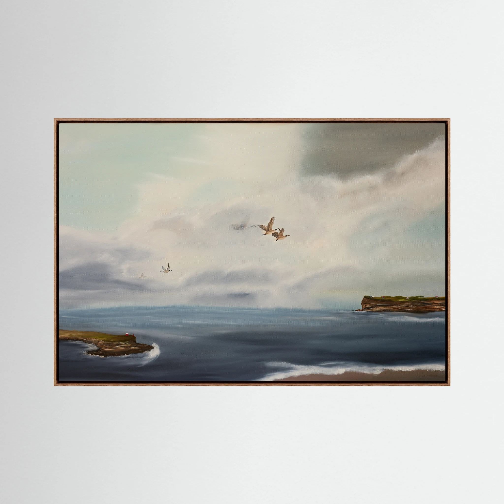 Where the Cliffs Breathe – Québec Coastal Cliff & Seabird Landscape Fine Art Print